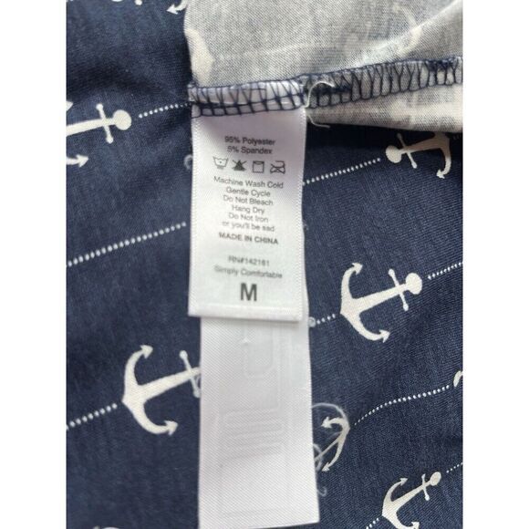 LULAROE M CLASSIC TEE ANCHORS NAUTICAL BLUE WHITE  MARINE - Picture 5 of 5